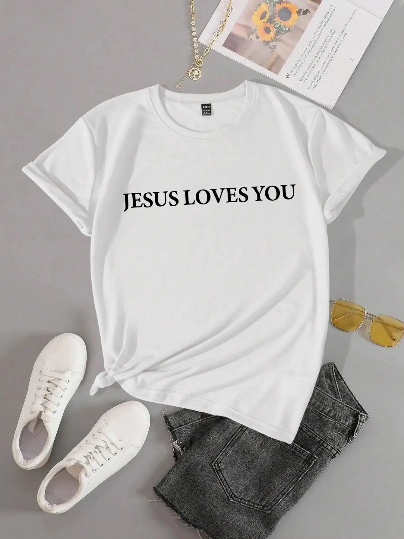 Jesus Loves You Letter Print Women’s T-Shirt