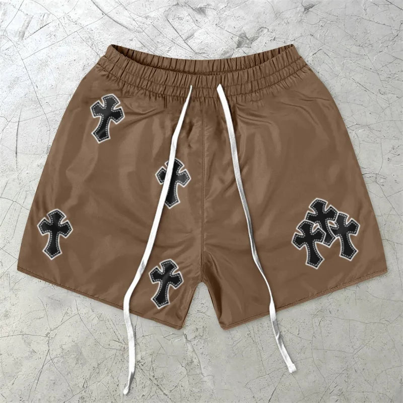 Athletic Shorts Cross Print