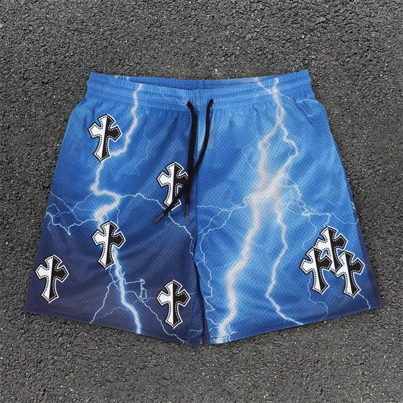 Athletic Shorts Cross Print